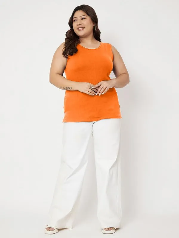 Orange_Cotton_Lycra_Camisoles