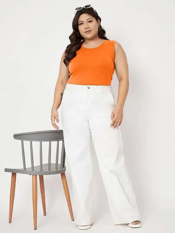 Orange_Cotton_Lycra_Camisoles