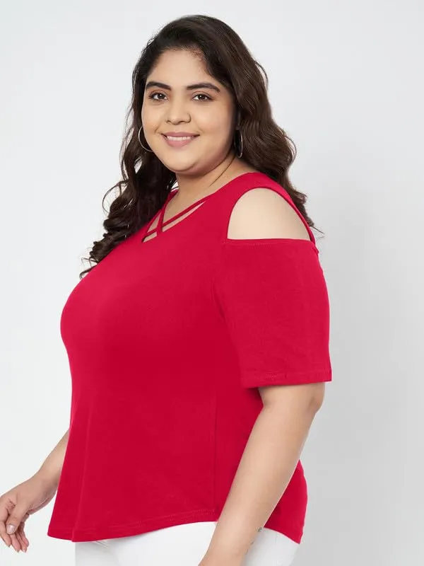 Magenta_Cotton_Blend_Single_Jersey_Tops