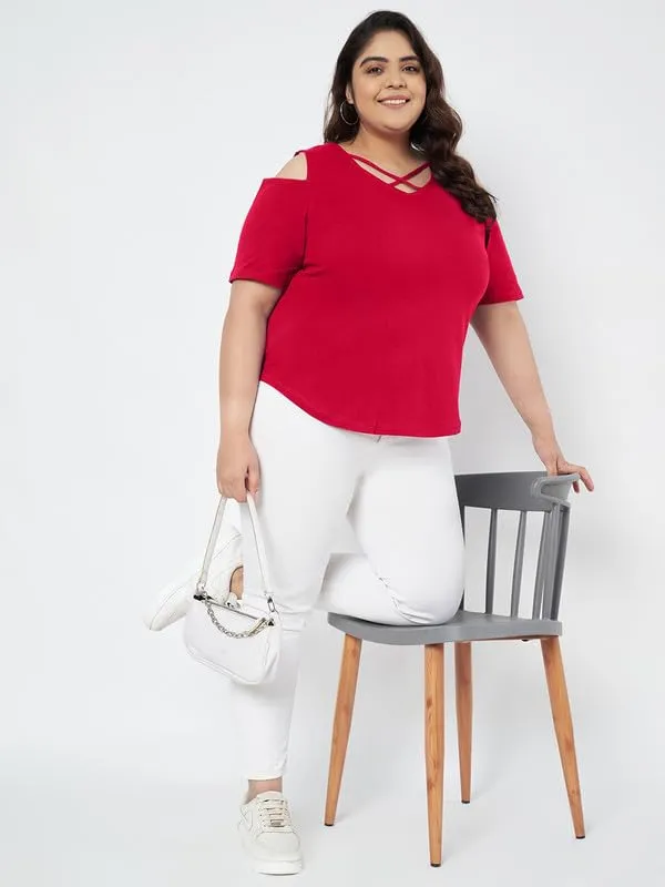 Magenta_Cotton_Blend_Single_Jersey_Tops