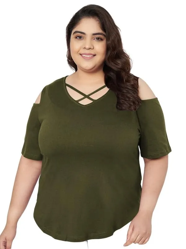 Olive_Cotton_Blend_Single_Jersey_Tops