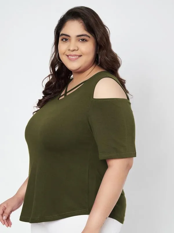 Olive_Cotton_Blend_Single_Jersey_Tops