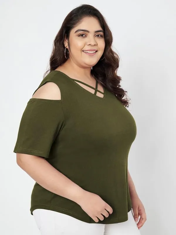 Olive_Cotton_Blend_Single_Jersey_Tops