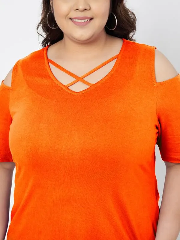 Orange_Cotton_Blend_Single_Jersey_Tops