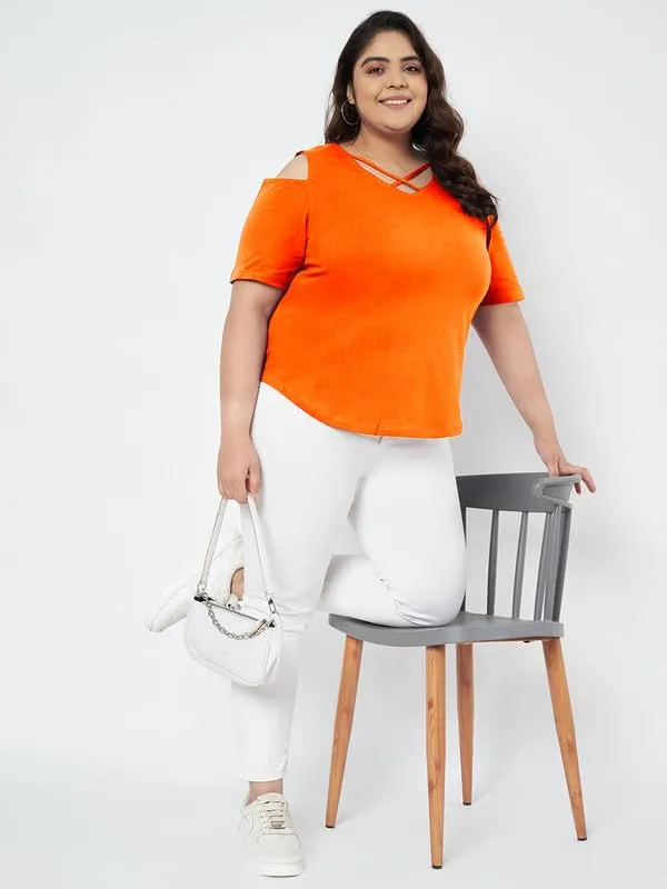 Orange_Cotton_Blend_Single_Jersey_Tops