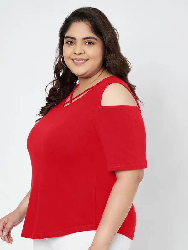 Red_Cotton_Blend_Single_Jersey_Tops