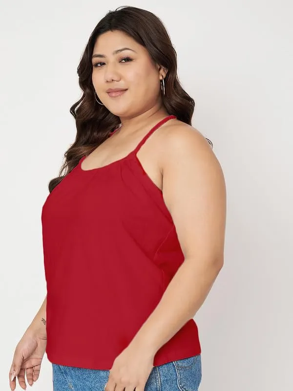 Red_Cotton_Lycra_Tops