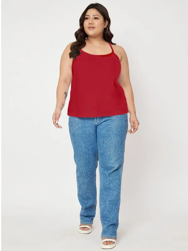 Red_Cotton_Lycra_Tops