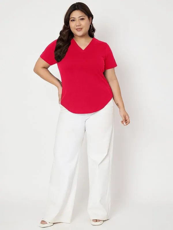 Magenta_Cotton_Blend_Single_Jersey_Tshirts