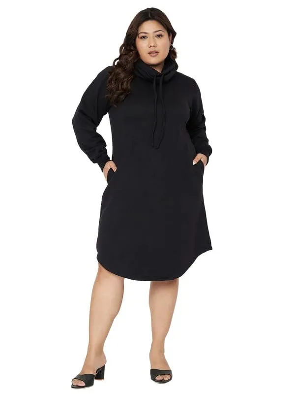 Plus_Size_Hooded_Cowl_Neck_Cuffed_Sleeves_Jumper_Dress