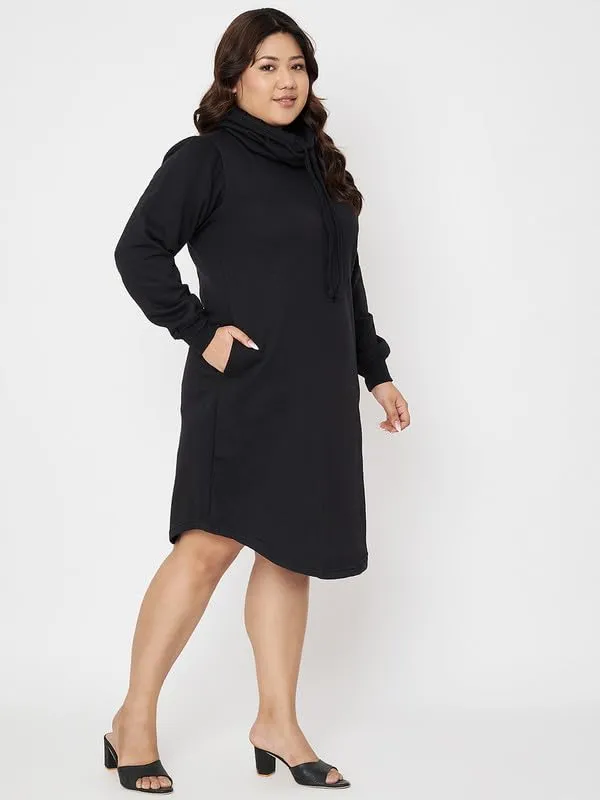 Plus_Size_Hooded_Cowl_Neck_Cuffed_Sleeves_Jumper_Dress