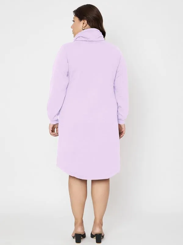 Plus_Size_Hooded_Cowl_Neck_Cuffed_Sleeves_Jumper_Dress