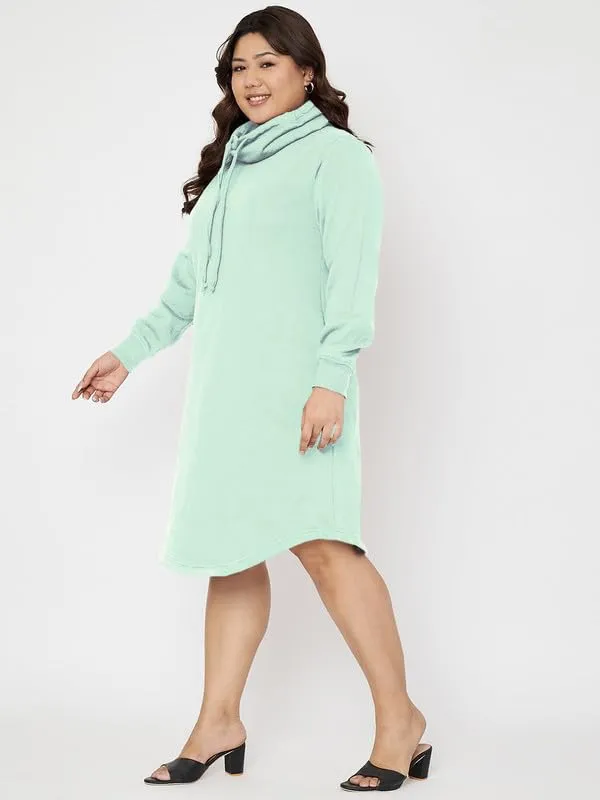 Plus_Size_Hooded_Cowl_Neck_Cuffed_Sleeves_Jumper_Dress