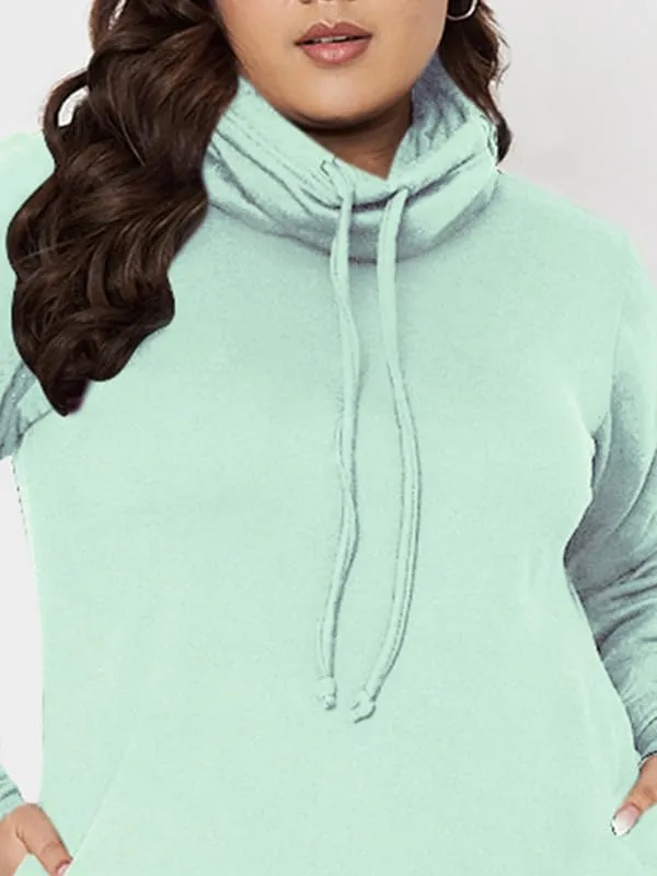 Plus_Size_Hooded_Cowl_Neck_Cuffed_Sleeves_Jumper_Dress