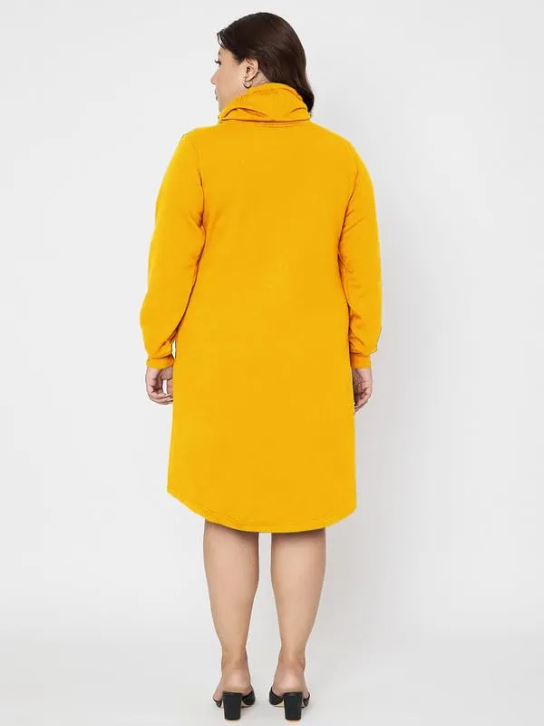 Plus_Size_Hooded_Cowl_Neck_Cuffed_Sleeves_Jumper_Dress