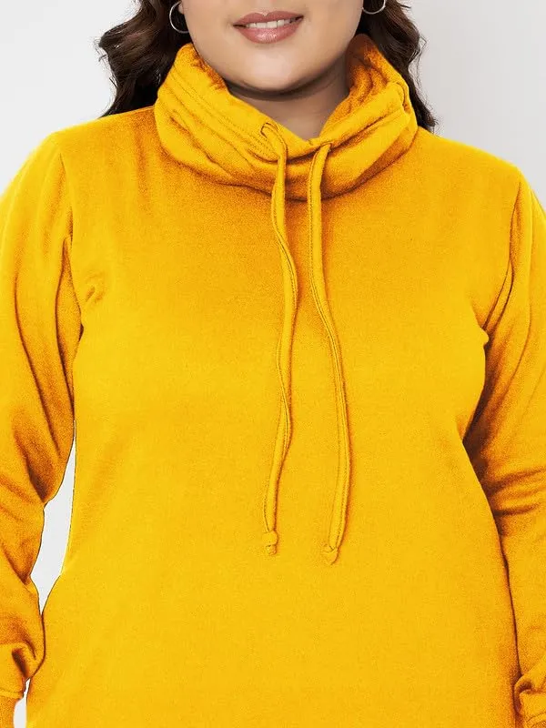 Plus_Size_Hooded_Cowl_Neck_Cuffed_Sleeves_Jumper_Dress