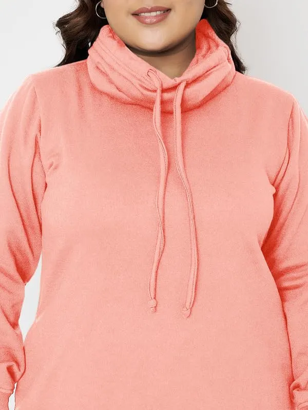 Plus_Size_Hooded_Cowl_Neck_Cuffed_Sleeves_Jumper_Dress