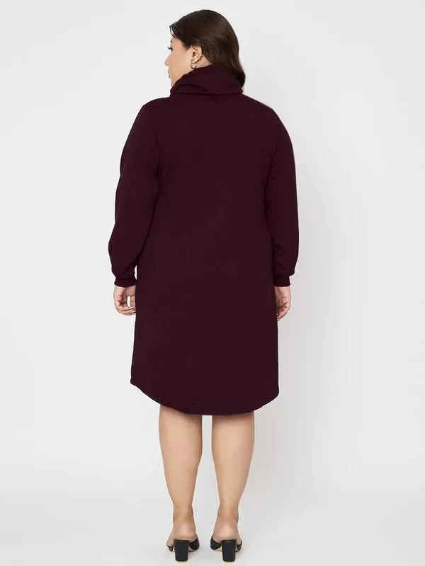 Plus_Size_Hooded_Cowl_Neck_Cuffed_Sleeves_Jumper_Dress