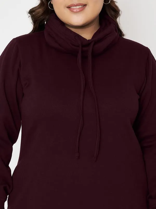 Plus_Size_Hooded_Cowl_Neck_Cuffed_Sleeves_Jumper_Dress