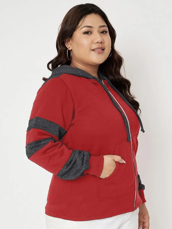Teal_Blue_&_Burgundy_Striped_Fleece_Hooded_Sweat-shirt