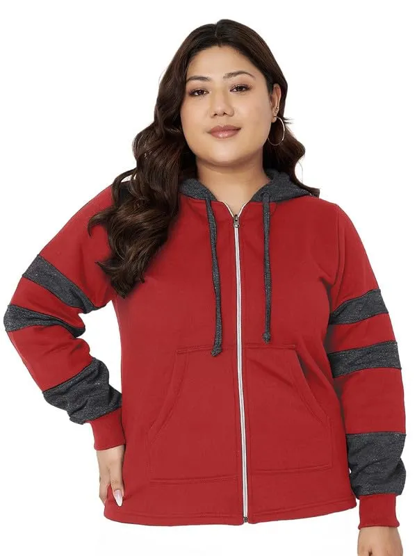 Teal_Blue_&_Burgundy_Striped_Fleece_Hooded_Sweat-shirt