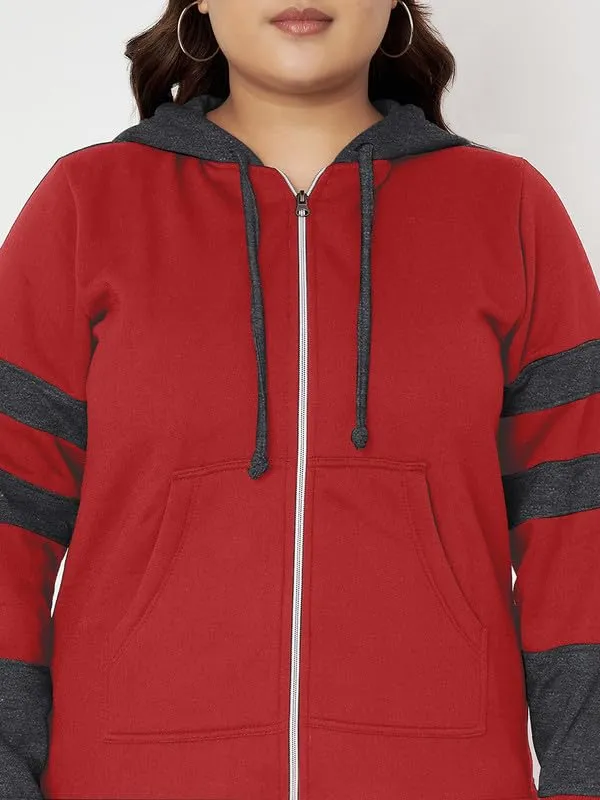 Teal_Blue_&_Burgundy_Striped_Fleece_Hooded_Sweat-shirt