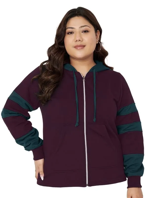Teal_Blue_&_Burgundy_Striped_Fleece_Hooded_Sweat-shirt