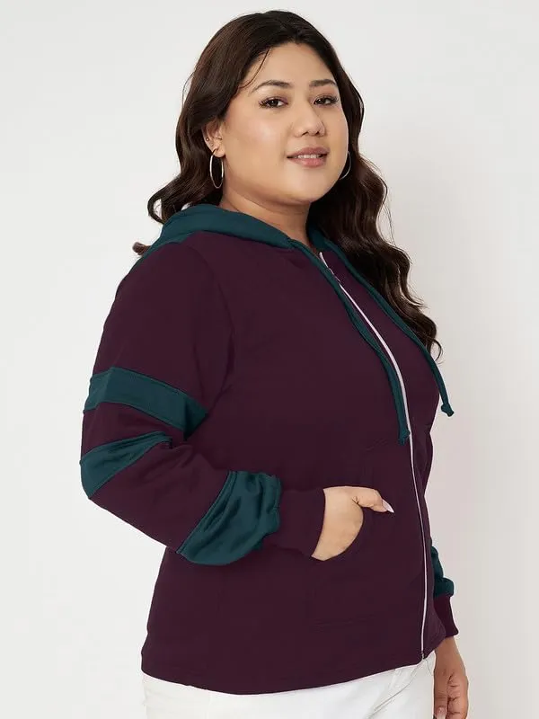 Teal_Blue_&_Burgundy_Striped_Fleece_Hooded_Sweat-shirt