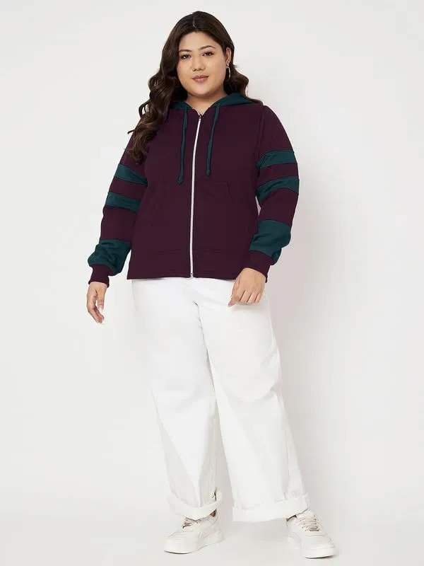 Teal_Blue_&_Burgundy_Striped_Fleece_Hooded_Sweat-shirt