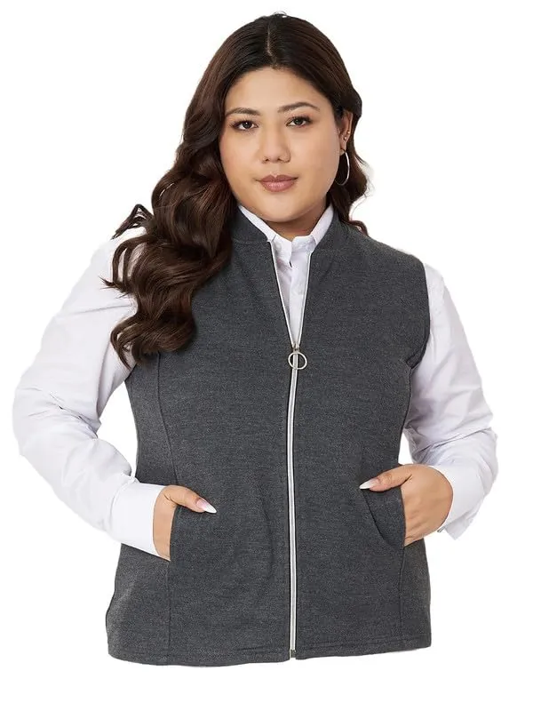 Charcoal_Cotton_Blend_Fleece_Jackets_For_Women