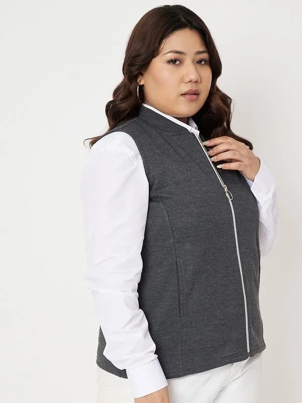 Charcoal_Cotton_Blend_Fleece_Jackets_For_Women