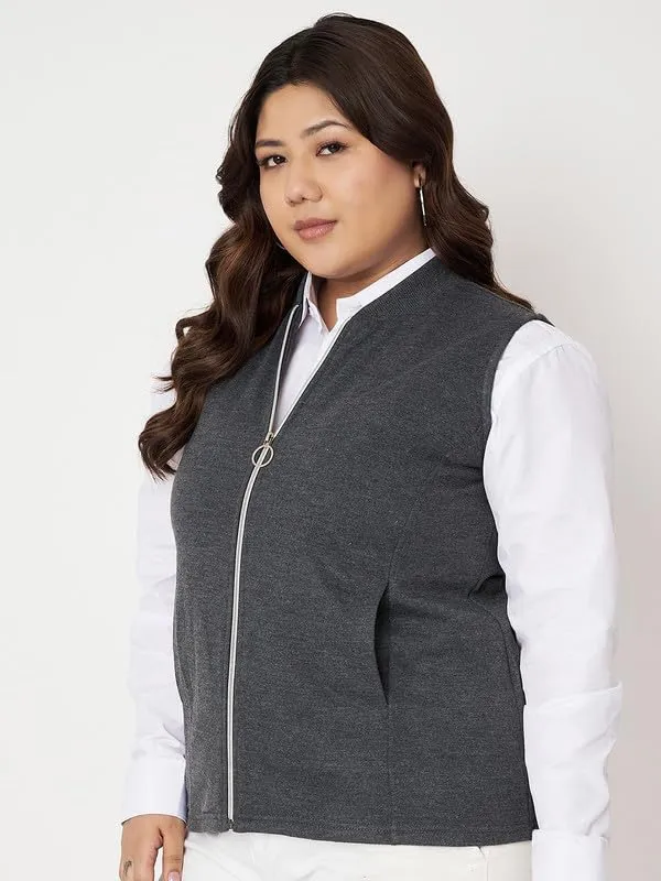 Charcoal_Cotton_Blend_Fleece_Jackets_For_Women