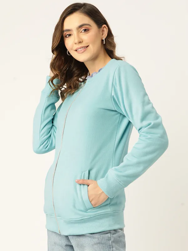 Collarless_Solid_Fleece_Casual_Bomber_Jacket