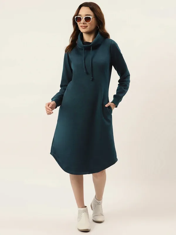 BRINNS_Plus_Size_Hooded_Cowl_Neck_Cuffed_Sleeves_Jumper_Dress
