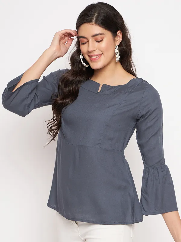 Grey_Rayon_Solid_Tops