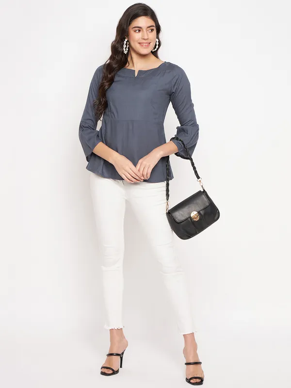 Grey_Rayon_Solid_Tops