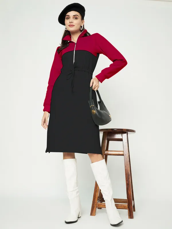 BRINNS_Women_Colourblocked_A-Line_Dress