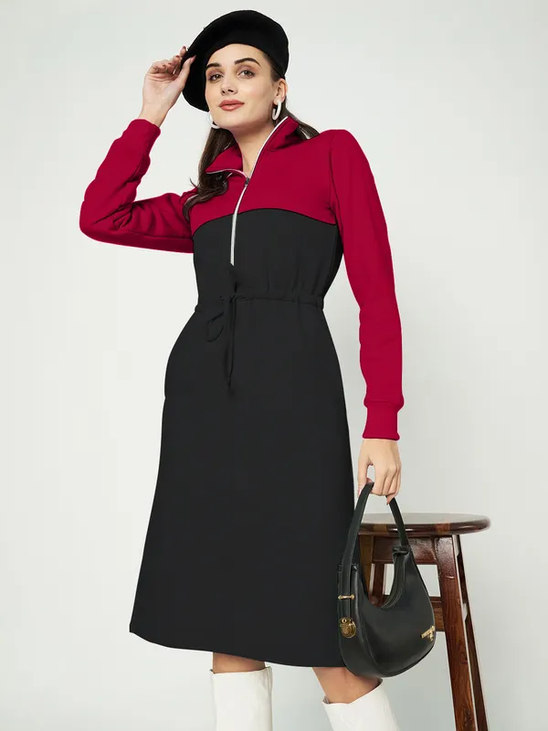 BRINNS_Women_Colourblocked_A-Line_Dress