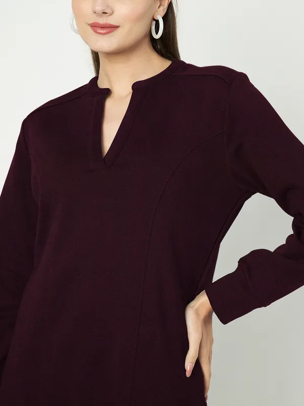 A-Line_Mandarin_Collar_Midi_Dress