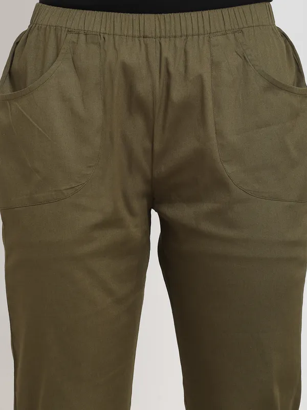 Olive_COTTON_Poplin_Lycra_Capris
