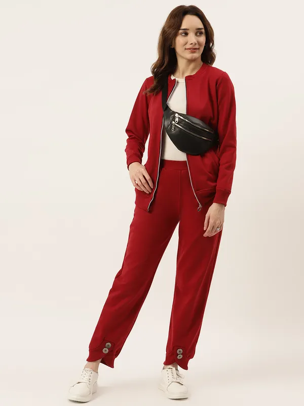 BRINNS_Women_Collarless_Solid_Fleece_Casual_Bomber_Jacket