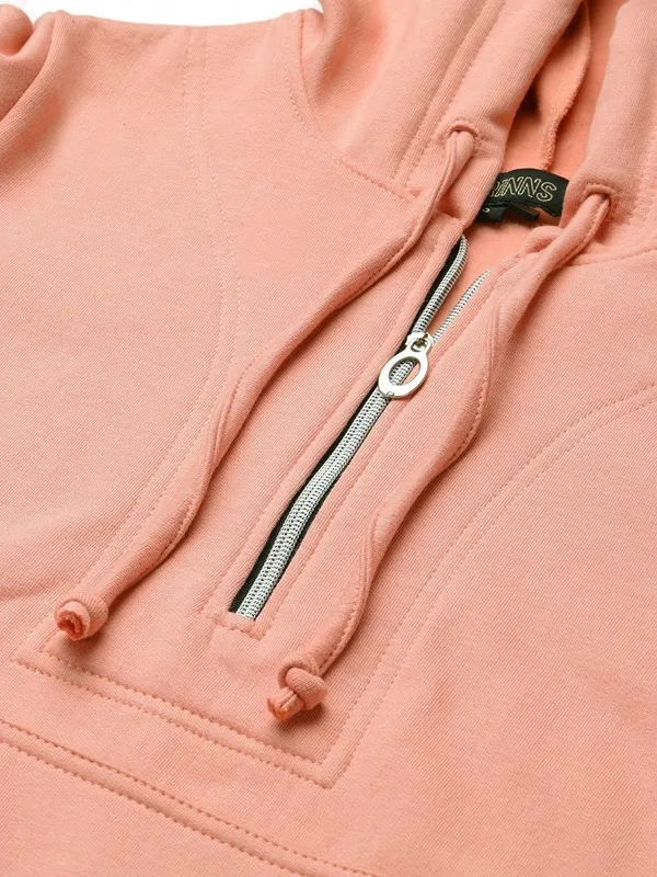 BRINNS_Women_Peach-Coloured_Hooded_Sweatshirt