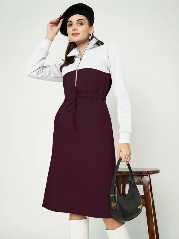 BRINNS_Women_Colourblocked_A-Line_Dress