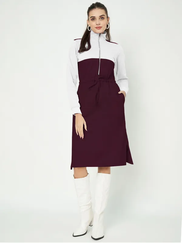 BRINNS_Women_Colourblocked_A-Line_Dress