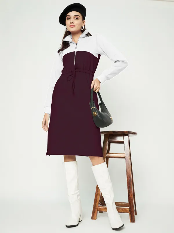 BRINNS_Women_Colourblocked_A-Line_Dress