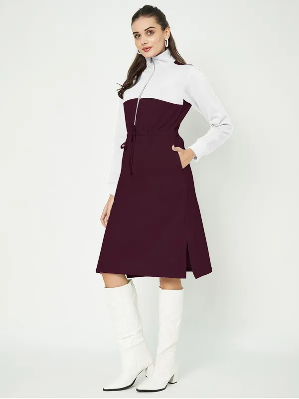 BRINNS_Women_Colourblocked_A-Line_Dress