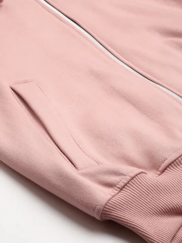 BRINNS_Women_Pink_Solid_Hooded_Sweatshirt