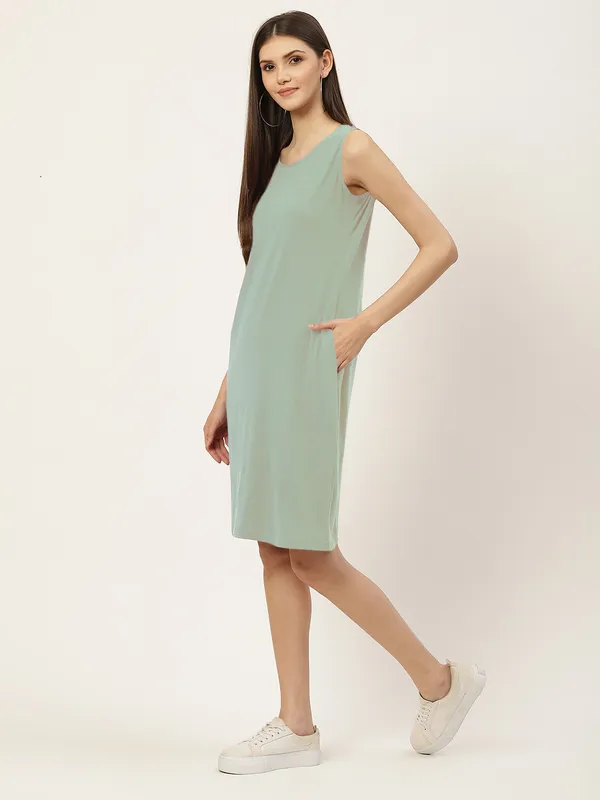 BRINNS_White_Solid_Pure_Cotton_A-Line_Midi_Dress