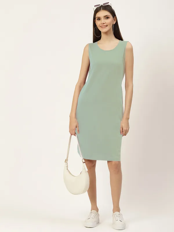 BRINNS_White_Solid_Pure_Cotton_A-Line_Midi_Dress
