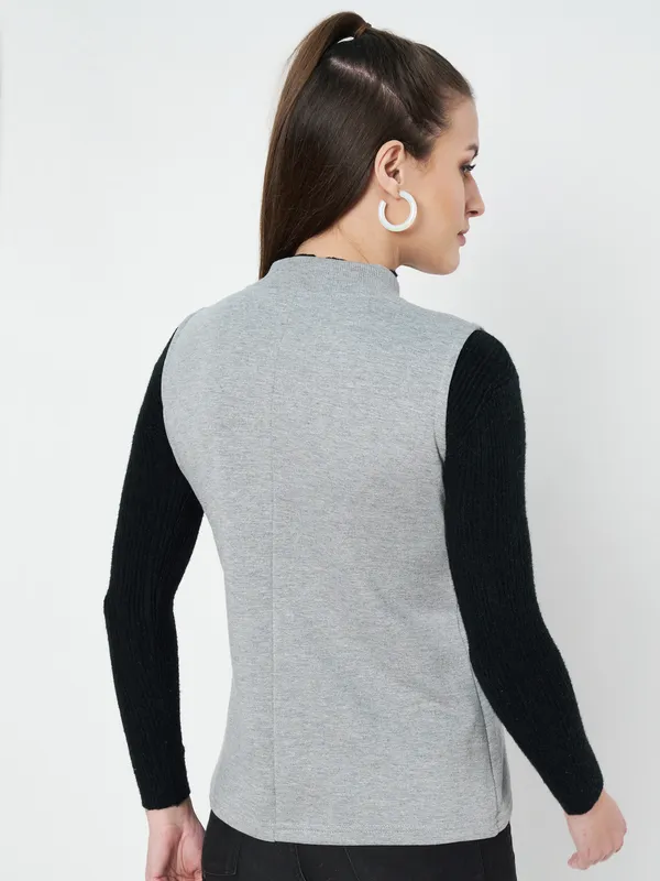 Plus_Size_Mock_Neck_Zip_Closure_Fleece_Tailored_Jacket